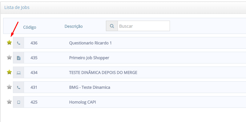 Lista de Jobs