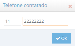Janela telefone contatado